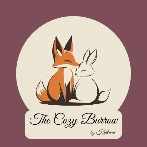 The Cozy Burrow - Fox and Rabbit Logo